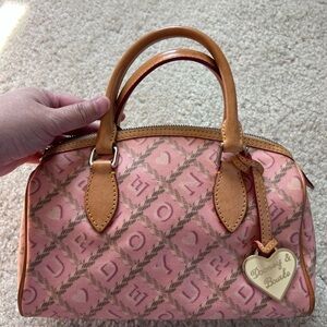 Dooney & Bourke Pink and Brown Satchel